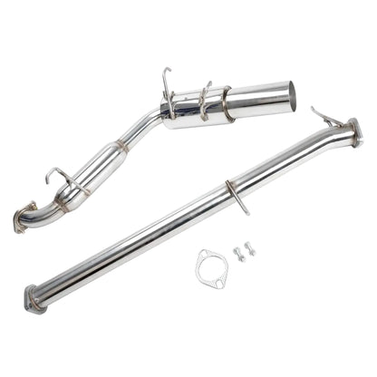 Complete N1 catback exhaust system for 1990–1997 Mazda Miata MX-5 / Eunos 1.6L and 1.8L 2-door, including dual exhaust pipes and muffler.