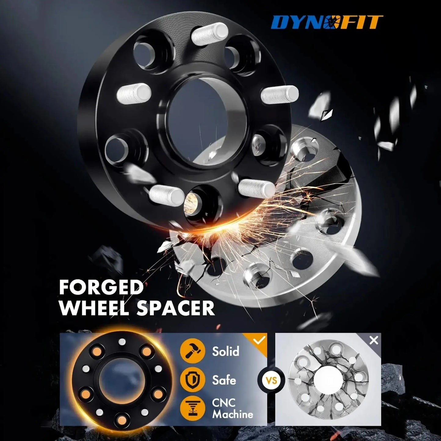 1" 5x4.5 Hub Wheel Spacers for Nissan 350Z 370Z Infinit G35 G37 M12x1.25 Dynofitauto