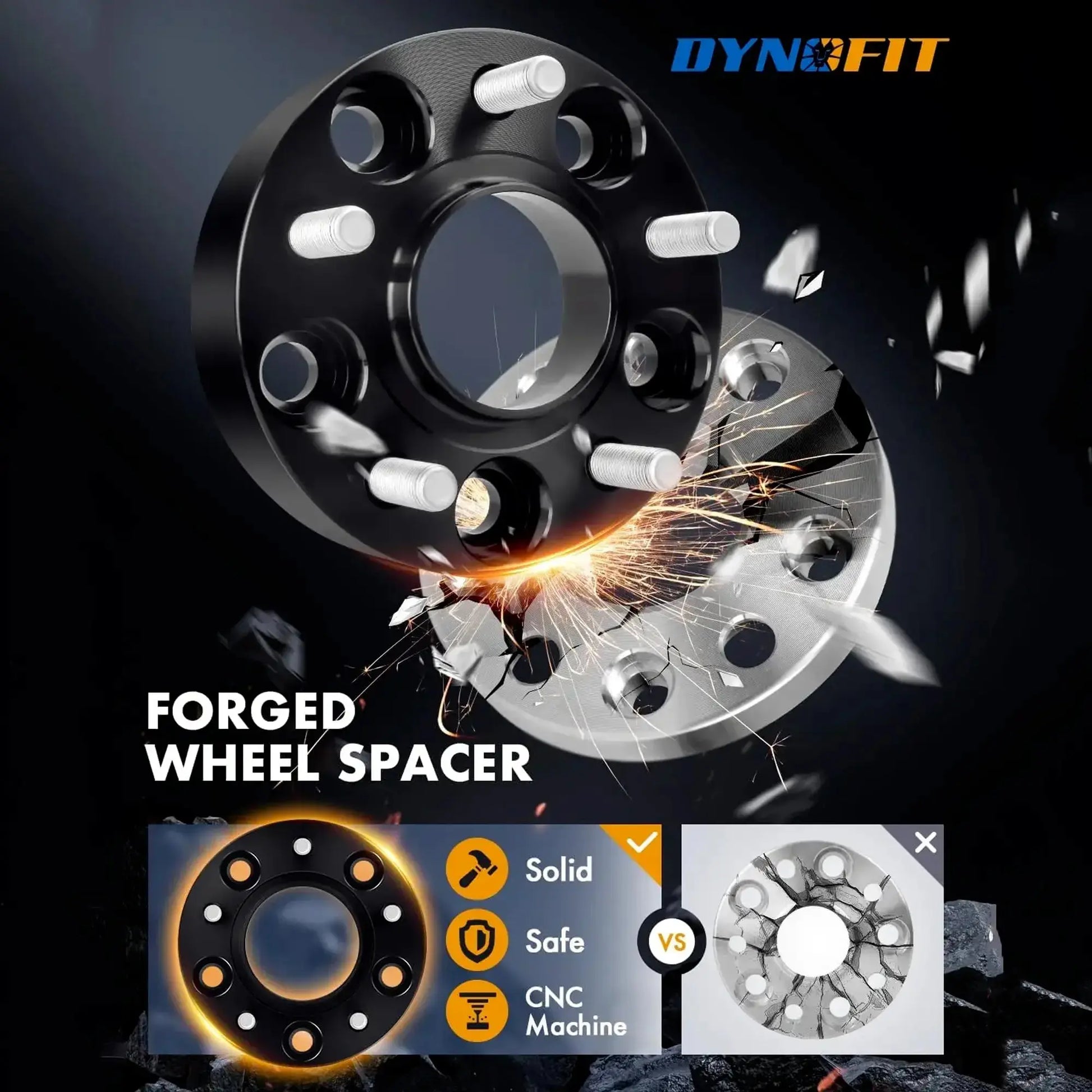 1" 5x4.5 Hub Wheel Spacers for Nissan 350Z 370Z Infinit G35 G37 M12x1.25 Dynofitauto