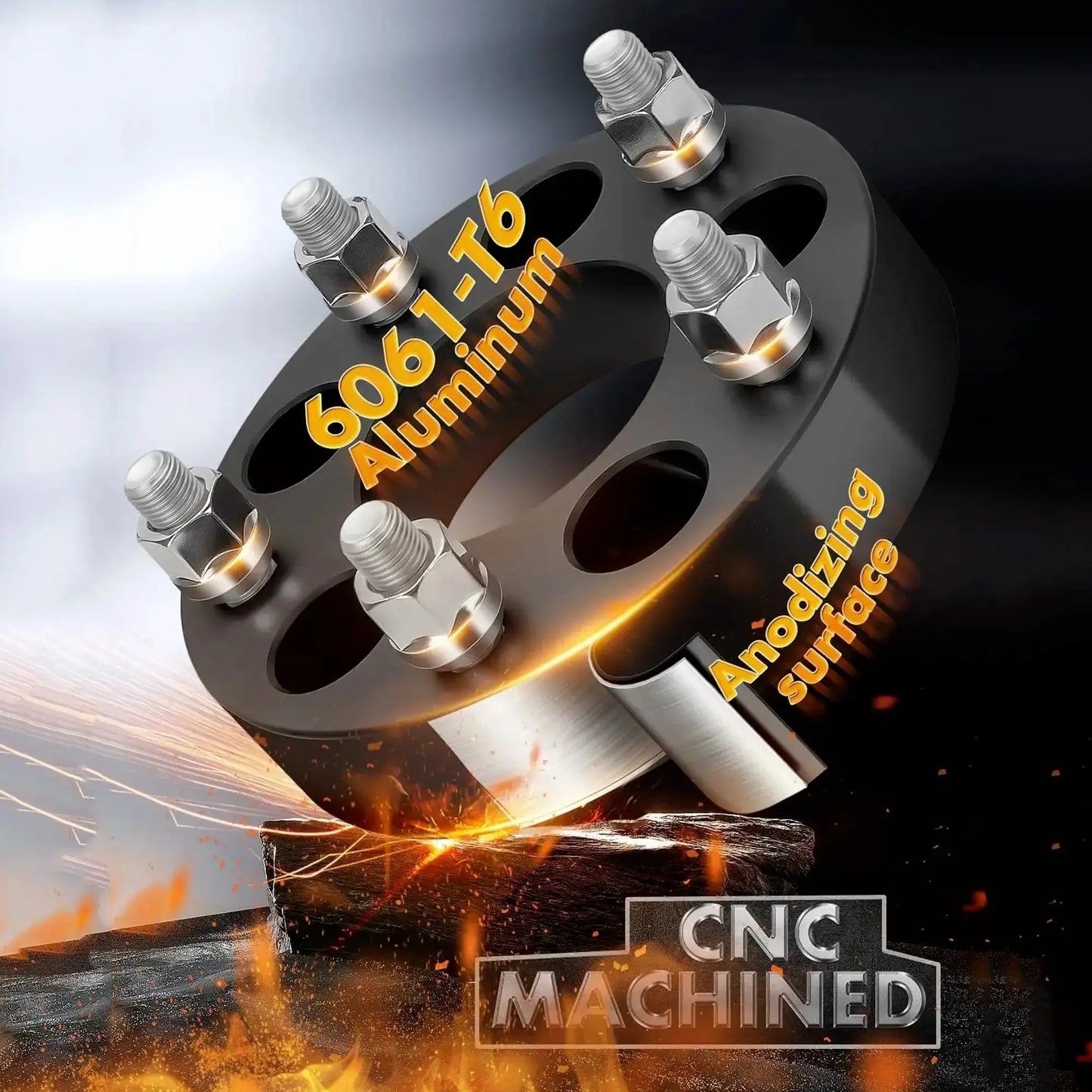 Dynofit 1.25" 5x4.5 to 5x5 Wheel Adapters for Jeep CNC