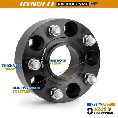 2" 5x127 Hubcentric Wheel Spacers for Jeep Wrangler JK/JKU Grand Cherokee WJ/WK Commander XK