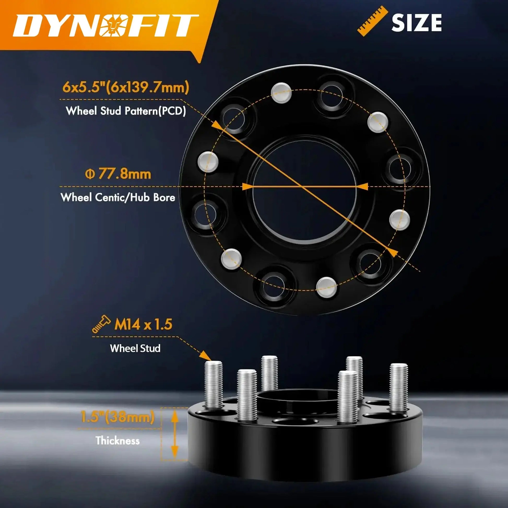 Size1.5" Hub Wheel Spacers for 2019+ Dodge Ram 1500 Dynofit