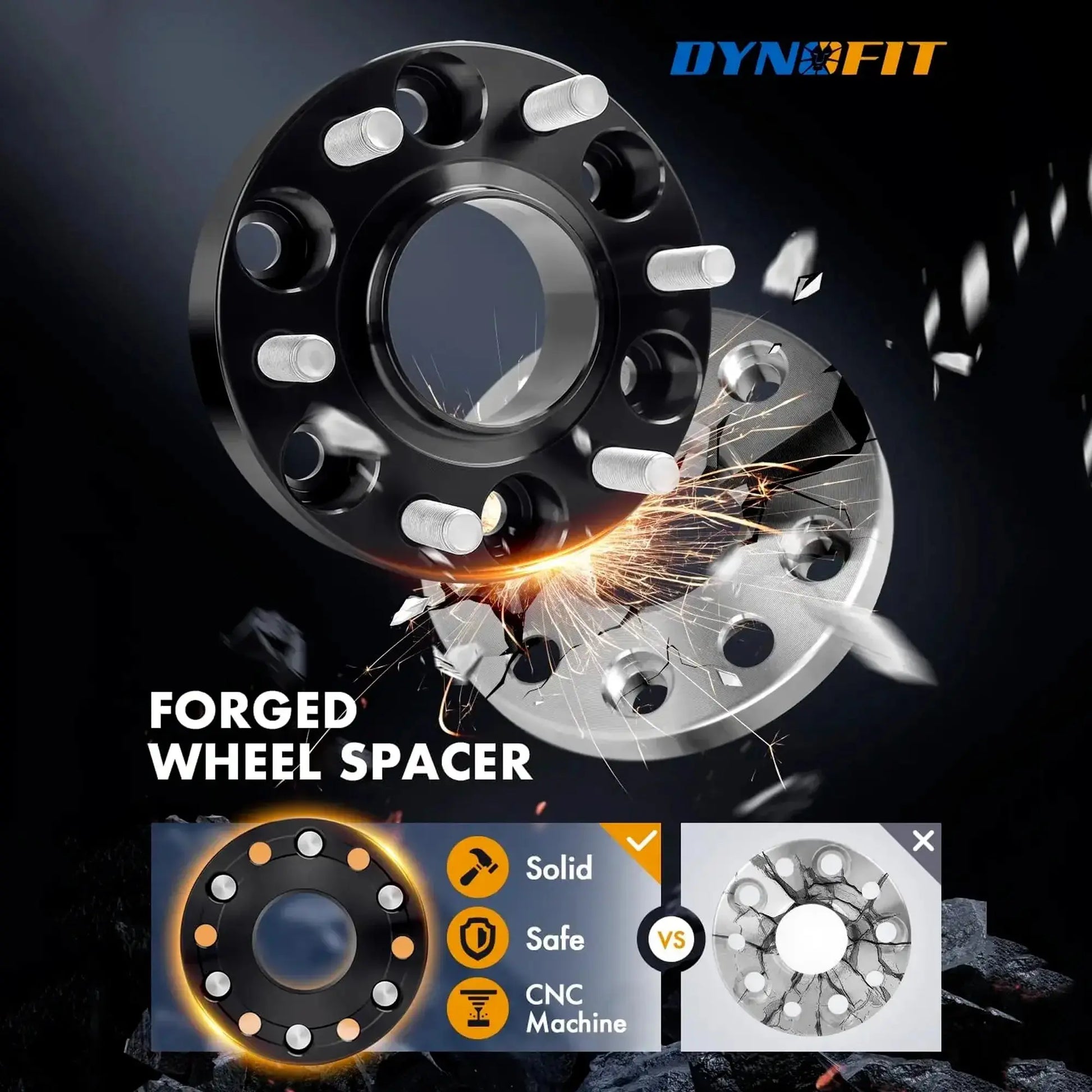Dynofit 1.5" Hub Wheel Spacers for 2019+ Dodge Ram 1500 Solid and Safe