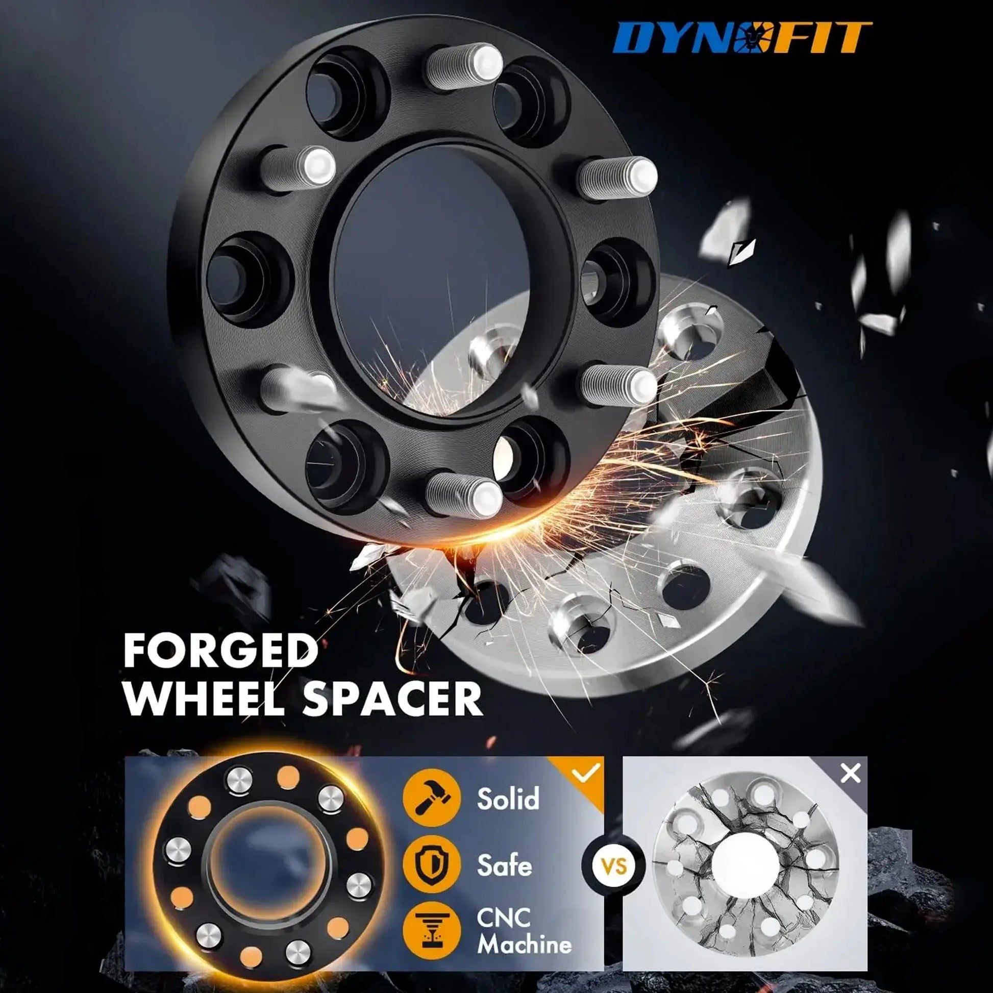 1" Hub Wheel Spacers for Toyota Tacoma Dynofit Solid and Safe