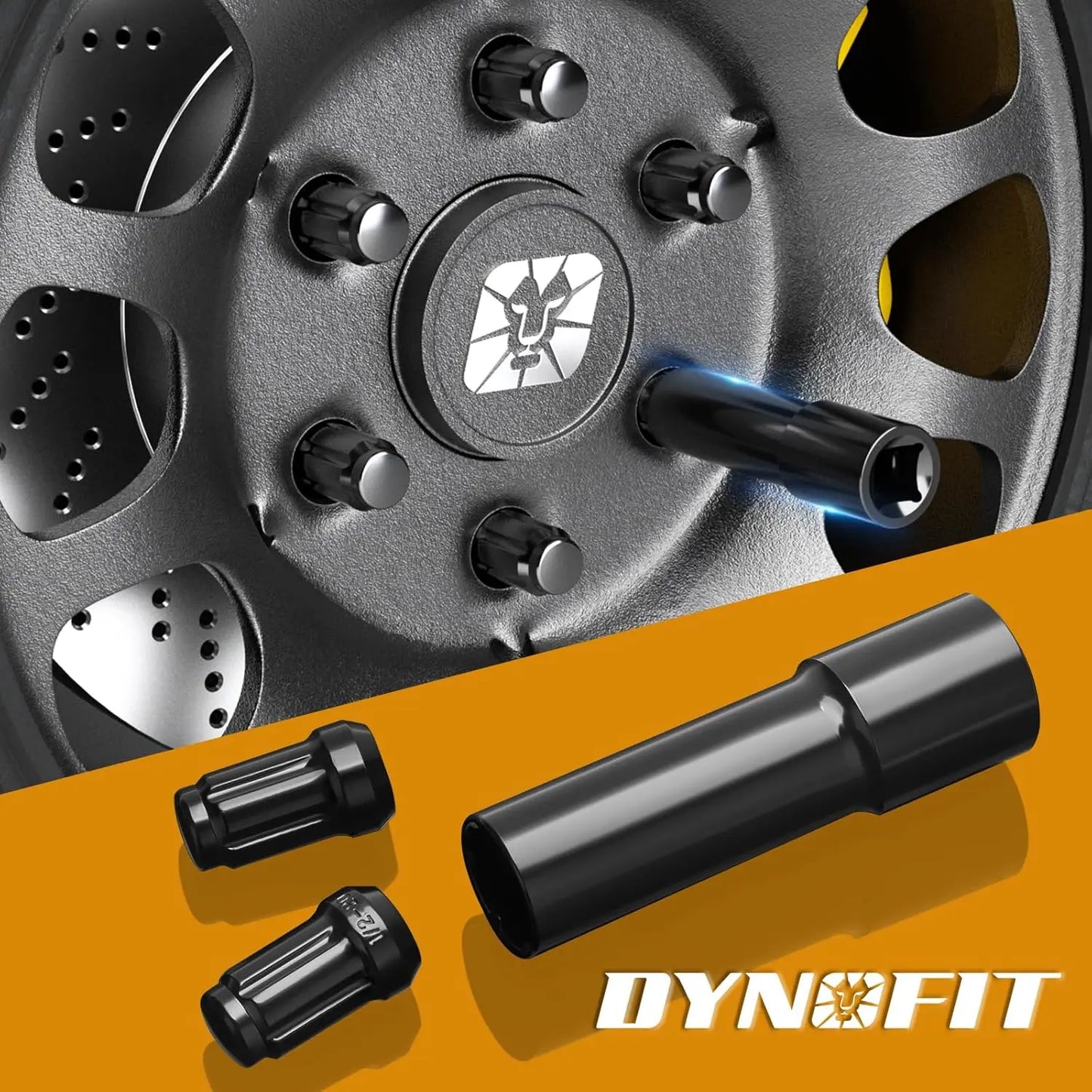 Dynofit 6 Point Spline Lug Nuts Key for Wrench with 1/2" Imperial Square Socket Drive