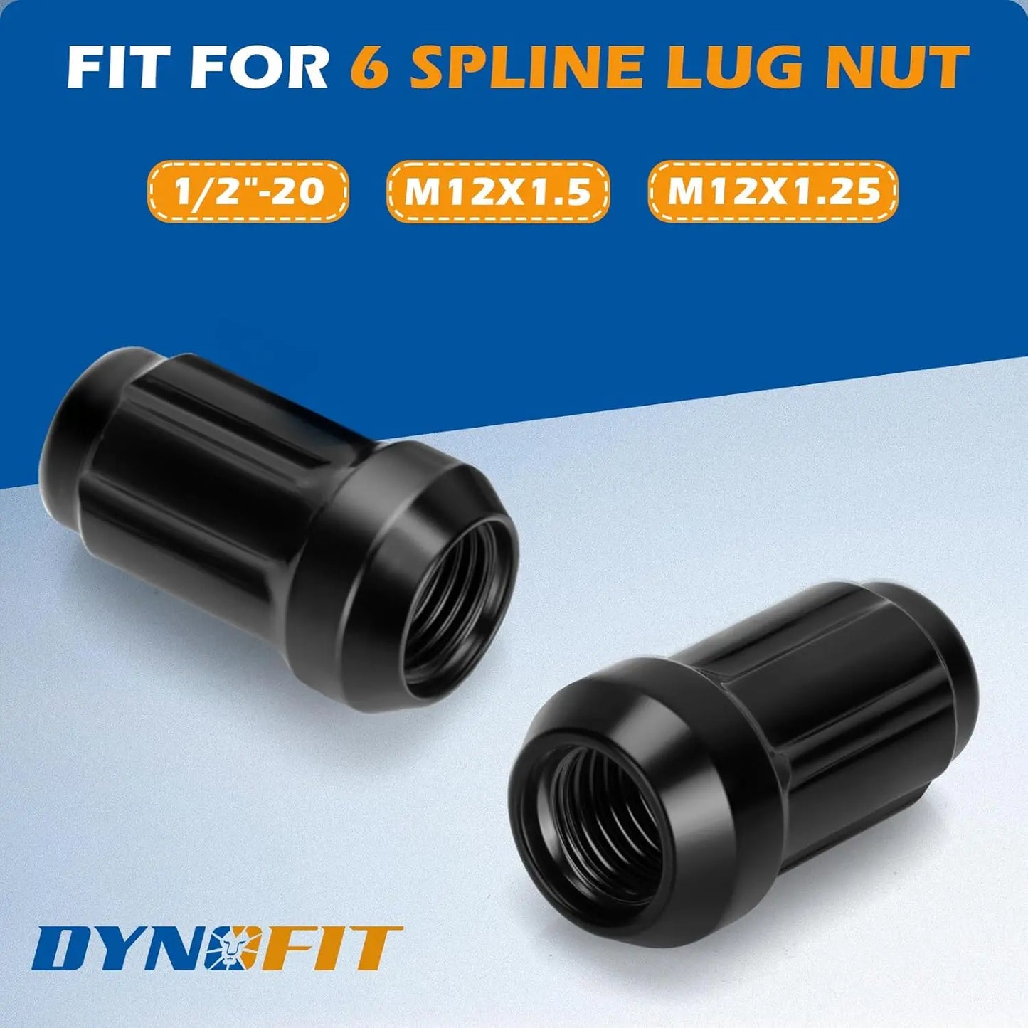 Dynofit 6 Point Spline Lug Nuts Key for Wrench with 1/2" Imperial Square Socket Drive