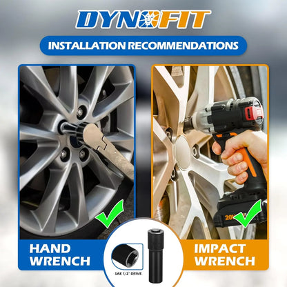Dynofit 6 Point Spline Lug Nuts Key for Wrench with 1/2" Imperial Square Socket Drive