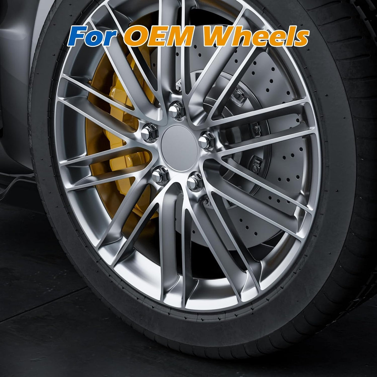 20 Pcs M12x1.5 Silver OEM Wheel Lug Nuts | 60° Conical Seat