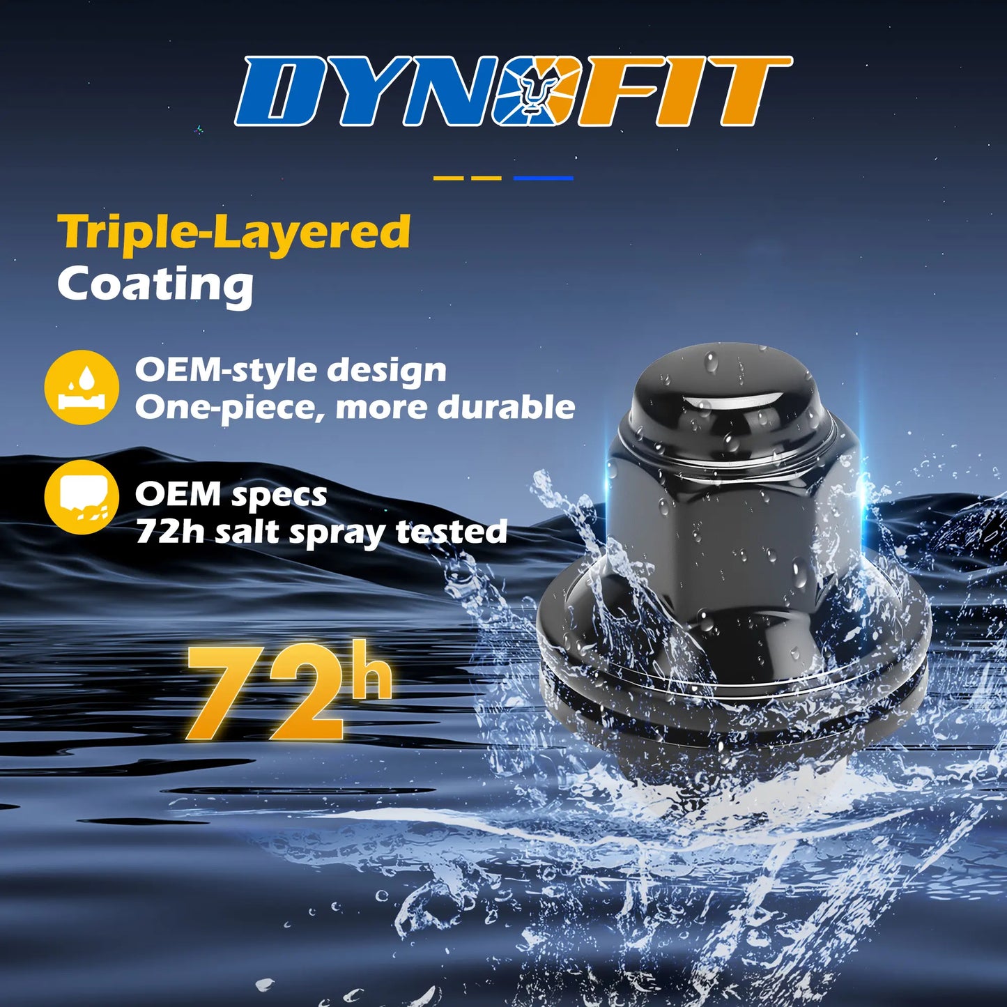 Dynofit 24PCS M14x1.5 Black Wheel Lug Nuts for Toyota and Lexus OEM 90942-A1007/01121, 72h salt spray tested