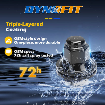 Dynofit 24PCS M14x1.5 Black Wheel Lug Nuts for Toyota and Lexus OEM 90942-A1007/01121, 72h salt spray tested