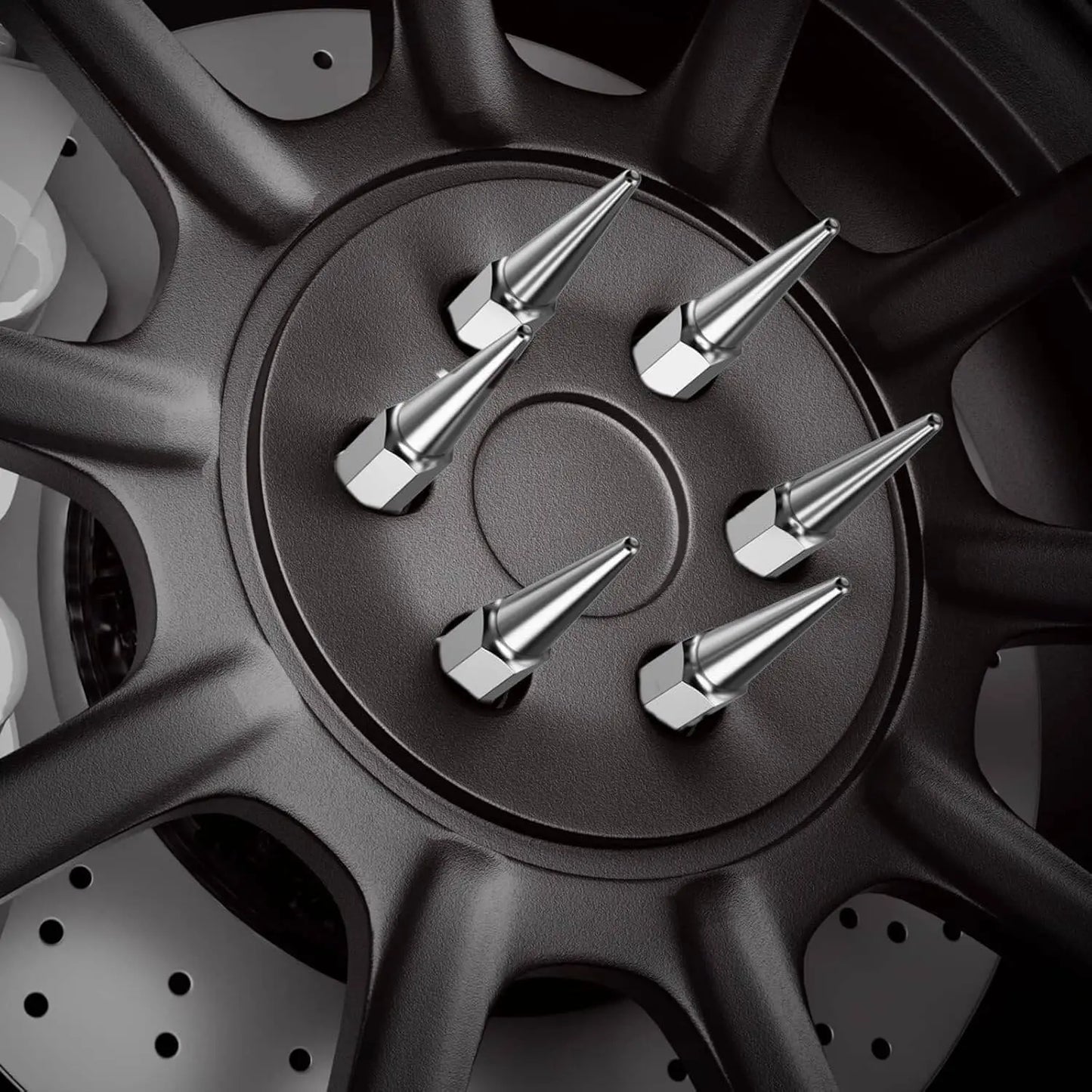 Spiked Lug Nuts M14x1.5 24pcs+1key Cone Seat For Chevy Ford Jeep Dynofitauto