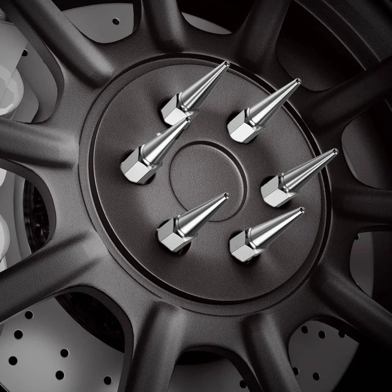 Spiked Lug Nuts M14x1.5 24pcs+1key Cone Seat For Chevy Ford Jeep Dynofitauto