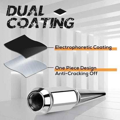 Spiked Lug Nuts M14x1.5 24pcs+1key Cone Seat For Chevy Ford Jeep Dynofitauto