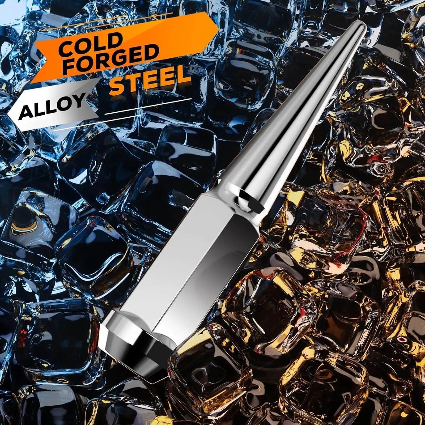 Spiked Lug Nuts M14x1.5 24pcs+1key Cone Seat For Chevy Ford Jeep Dynofitauto