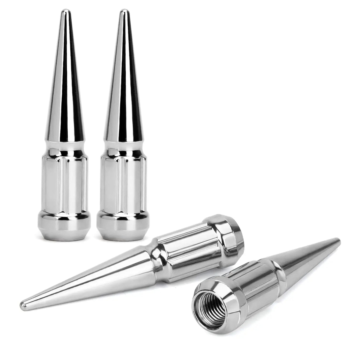 Dynofit 4PCS M12x1.5 Wheel Spike Lug Nuts Compatible with Acura Honda Chevy Chrome