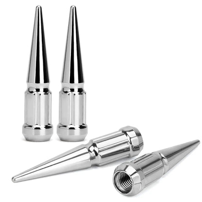 Dynofit 4PCS M12x1.5 Wheel Spike Lug Nuts Compatible with Acura Honda Chevy Chrome