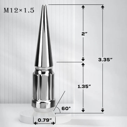 Dynofit 4PCS M12x1.5 Wheel Spike Lug Nuts Compatible with Acura Honda Size