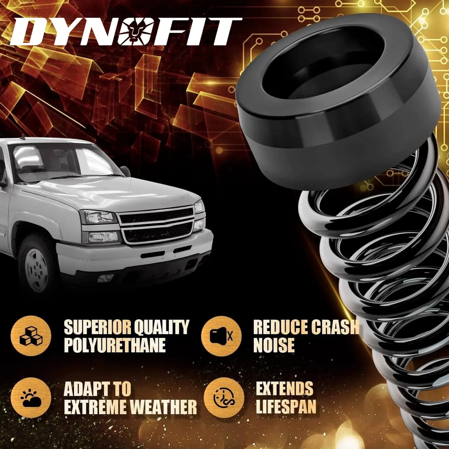 Dynofit 3" Front Leveling Lift Kit for 1999-2006 Chevy Silverado 1500 / GMC Sierra 1500 Features