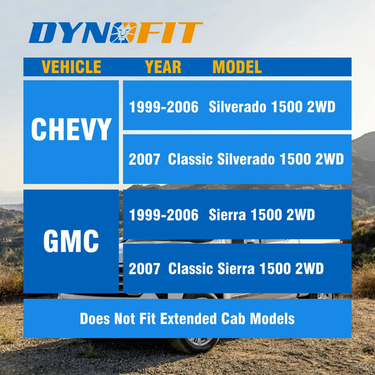 Dynofit 3" Front Leveling Lift Kit for 1999-2006 Chevy Silverado 1500 / GMC Sierra 1500 Fitment