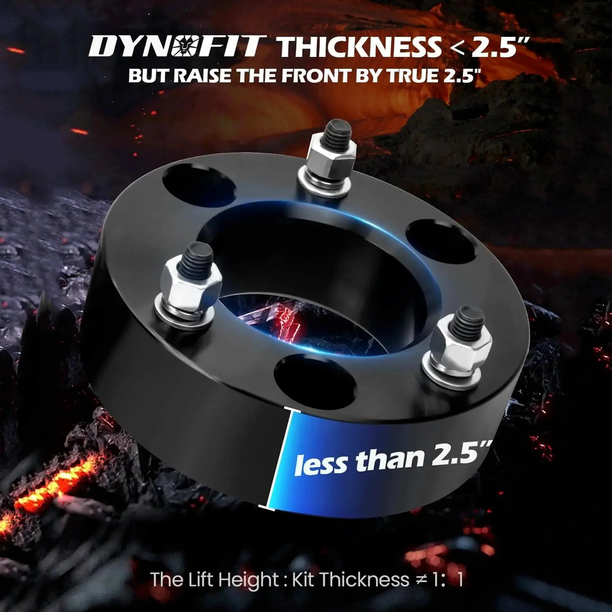 Dynofit 2.5" Front Leveling Lift Kit for 2004-2025 Ford F150 Thickness