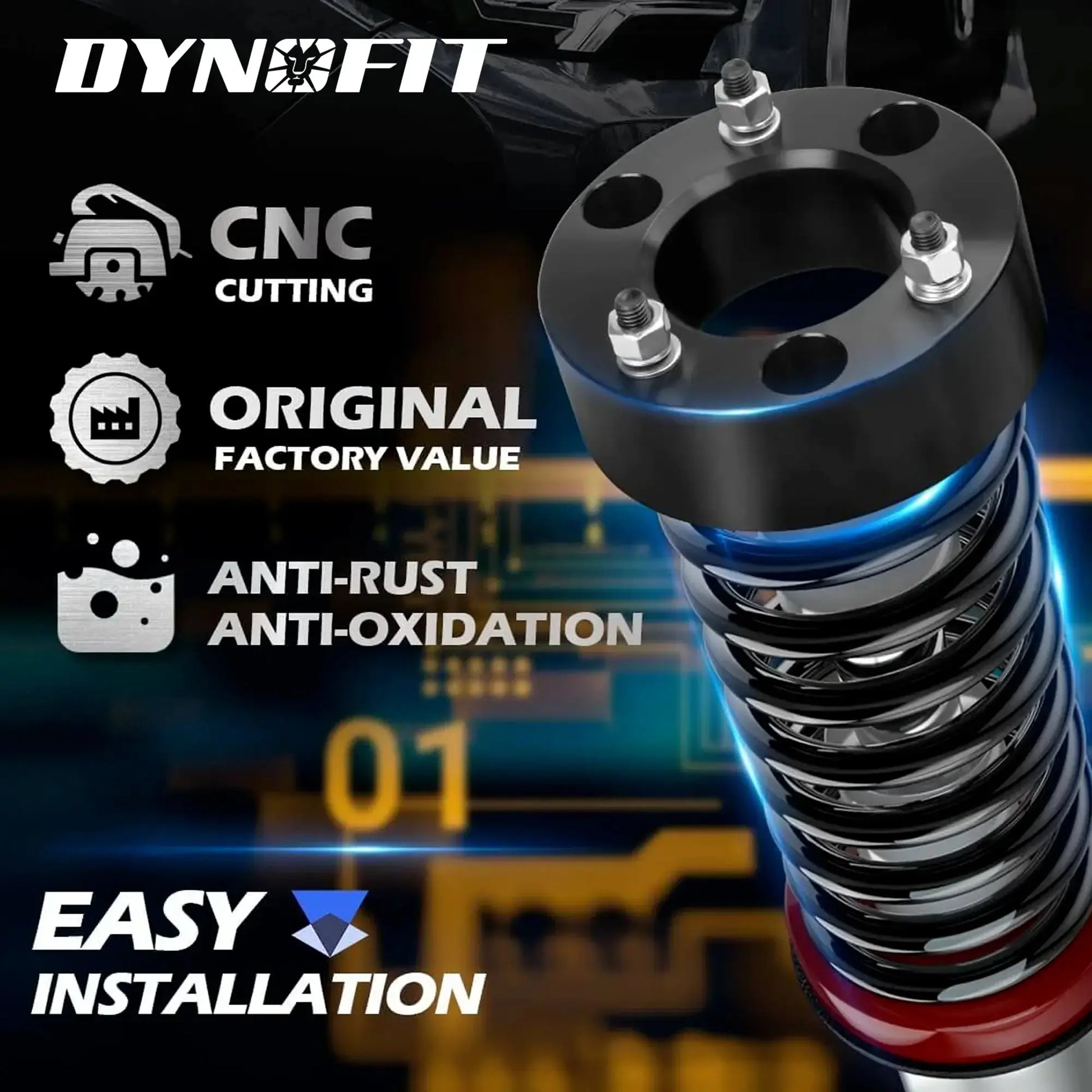 Dynofit 3" Front Leveling Lift Kit for 2004-2023 Ford F150 2WD/4WD