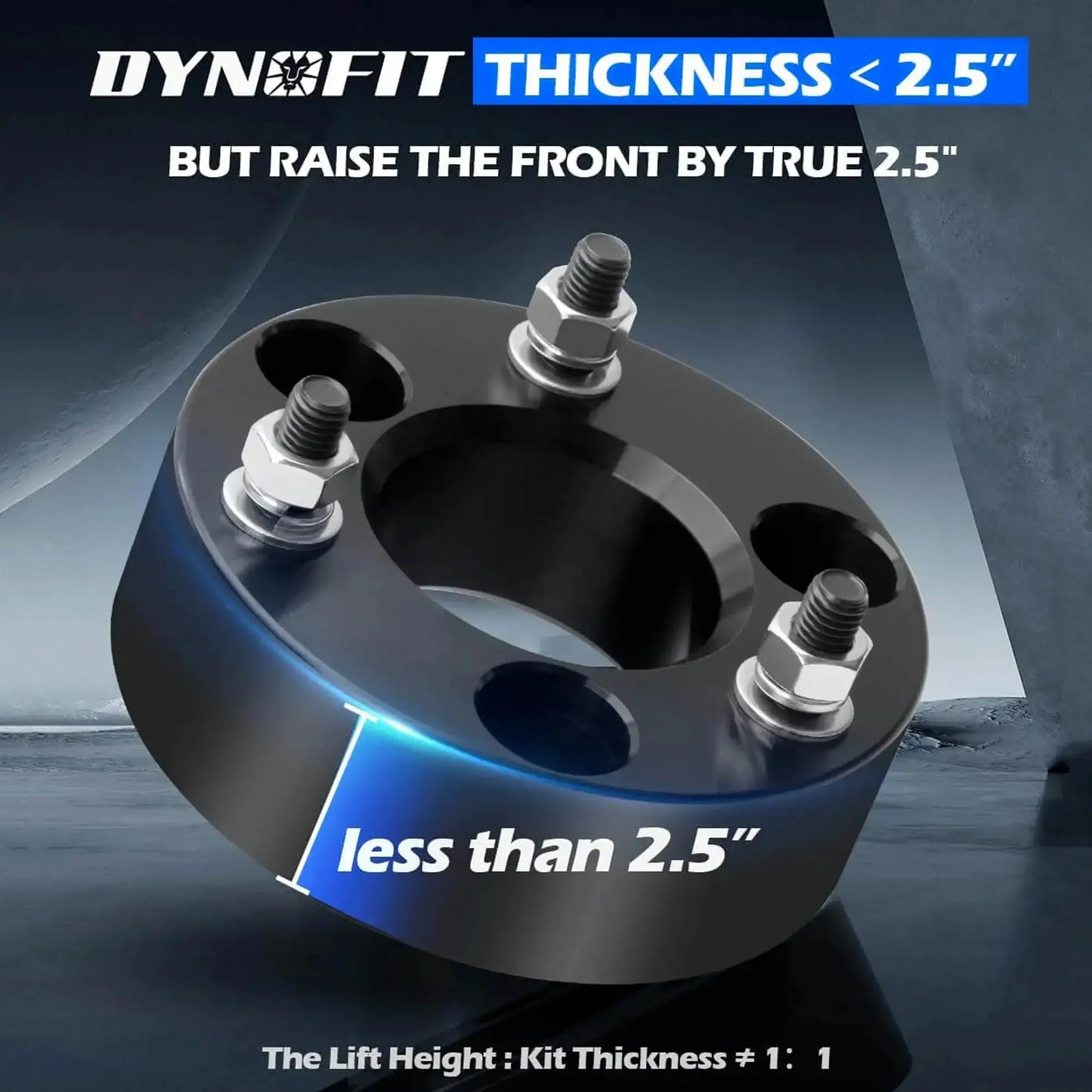 Dynofit 2.5" Front Leveling Lift Kit for 2006-2025 Dodge Ram 1500 THICKNESS