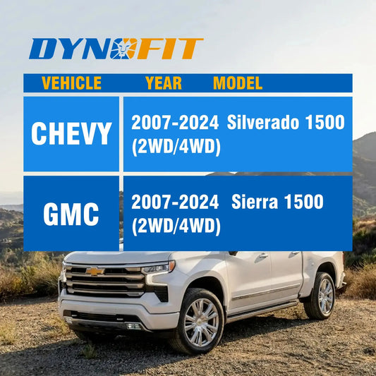 Dynofit 3" Front and 2" Rear Leveling Lift Kits for Chevy Silverado 1500 GMC Sierra 1500 2WD/4WD