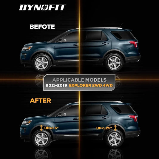 Dynofit 2.5" Front and 1.25" Rear Full leveling Lift Kit for 2011-2019 Ford Explorer Fitment