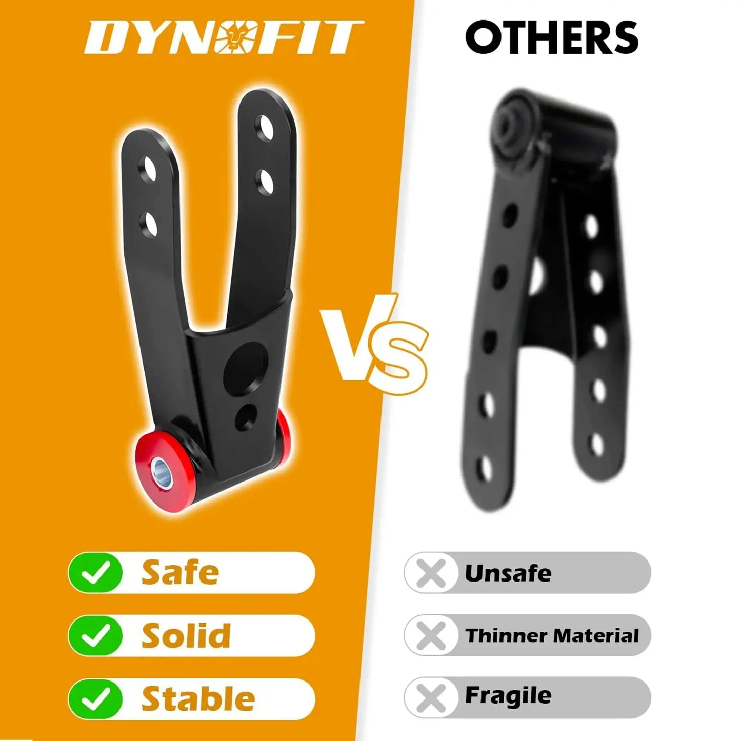 Dynofit 1-2" Adjustable Rear Drop Shackles Kit for 1999-2018 Chevy Silverado 1500/GMC Sierra 1500 VS Other