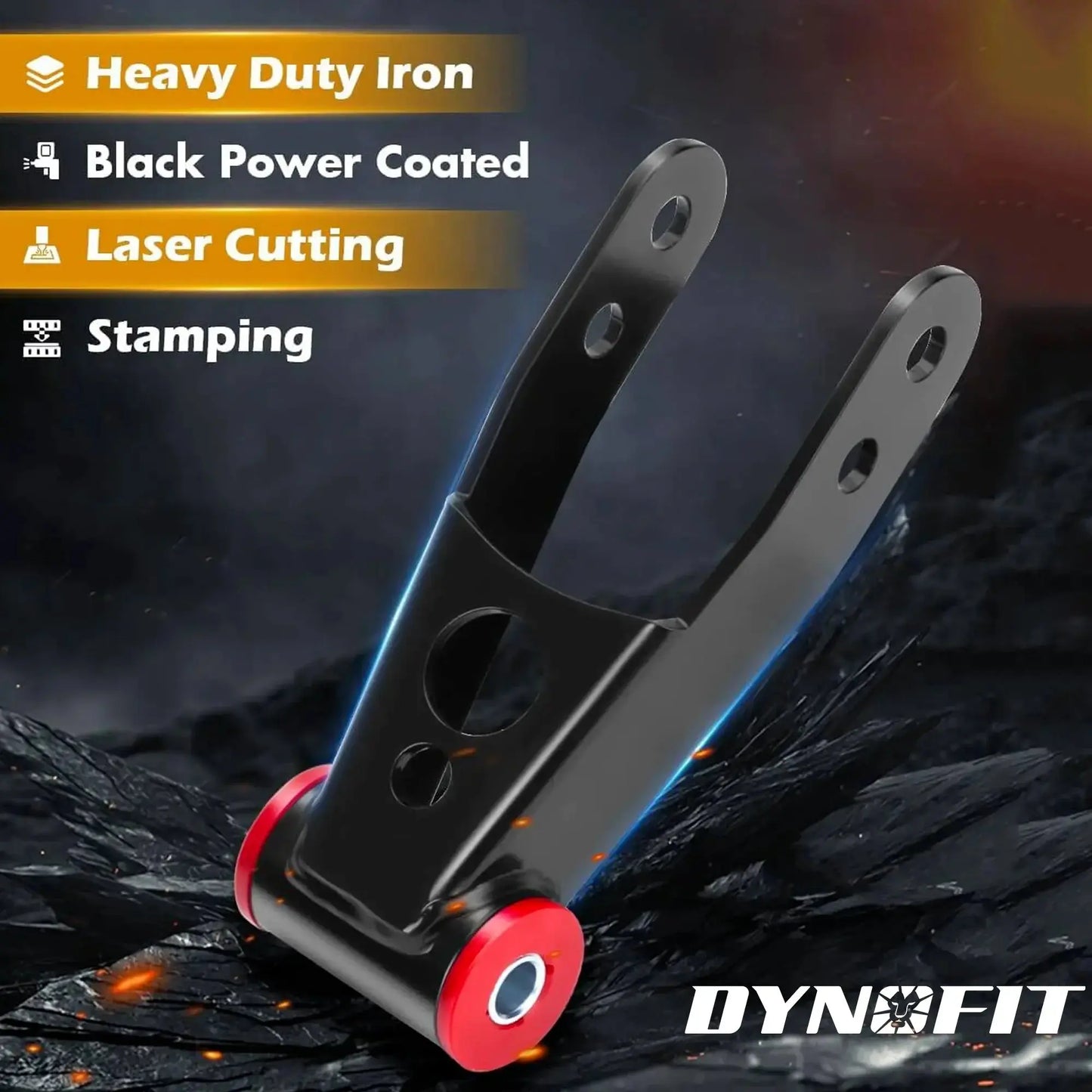 Dynofit 1-2" Adjustable Rear Drop Shackles Kit for 1999-2018 Chevy Silverado 1500/GMC Sierra 1500