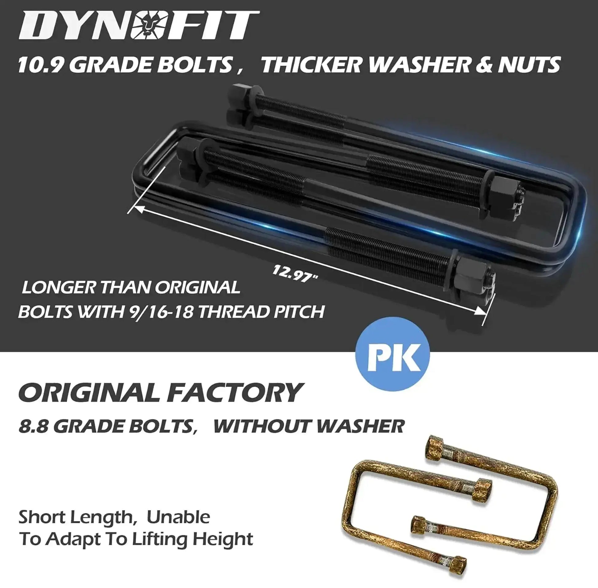 Dynofit 2" Lift Block Kit for 2000-2010 Chevy Silverado GMC Sierra 2WD 4WD Thicker Washer