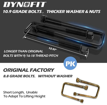 Dynofit 2" Lift Block Kit for 2000-2010 Chevy Silverado GMC Sierra 2WD 4WD Thicker Washer