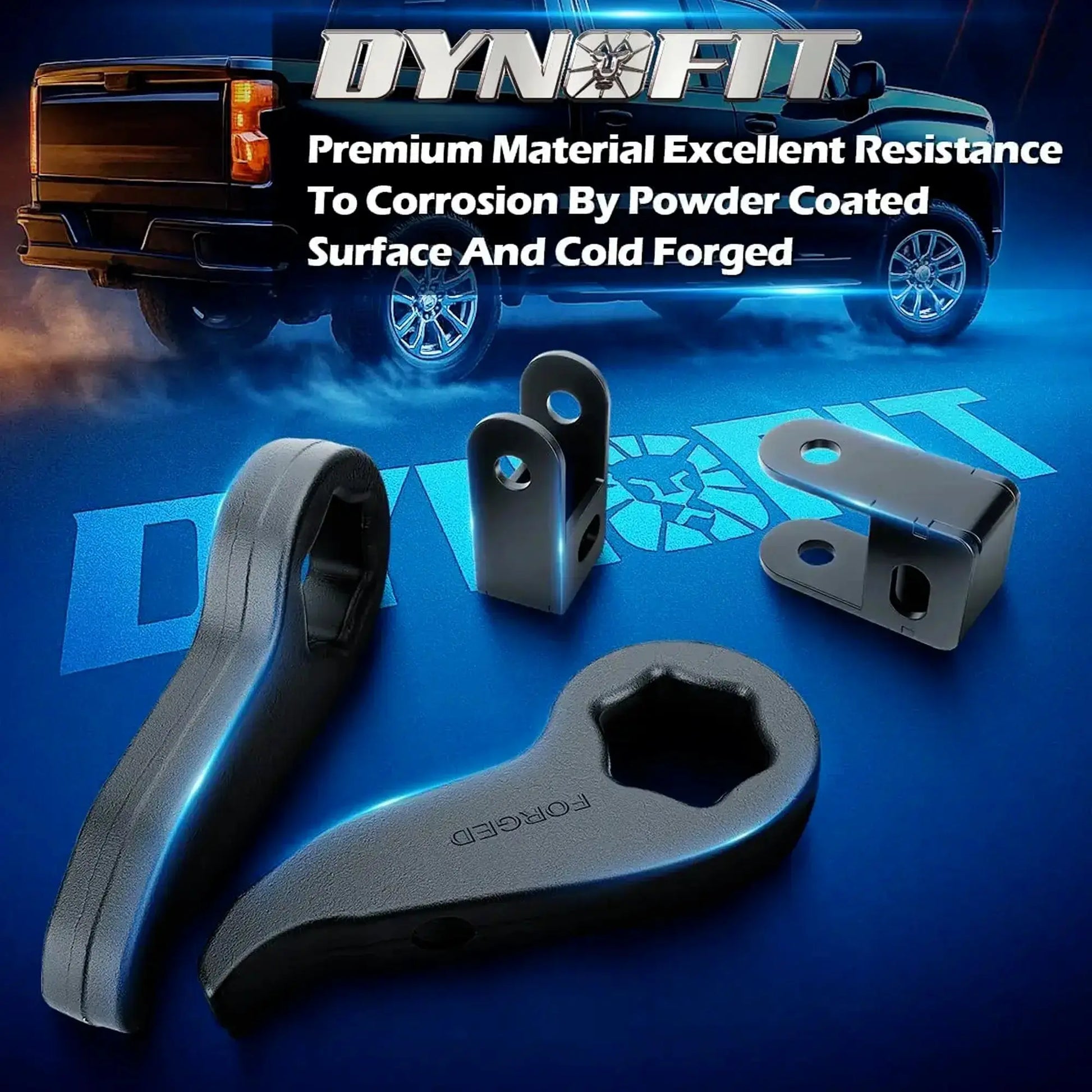 Dynofit 1"-3" Torsion Bar Keys with Shock Extenders Brackets for Chevy Silverado GMC Sierra 4WD