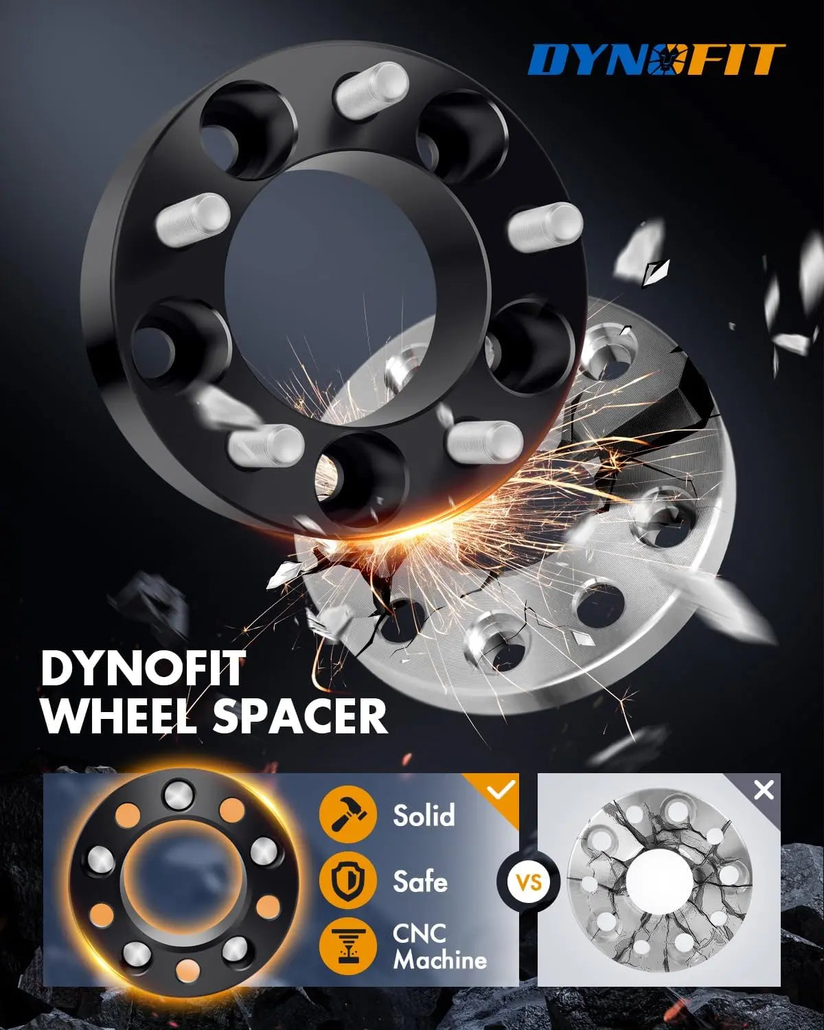 Dynofit  2 inch 5x4.5 Wheel Spacers For Ford are made with a stronger material.