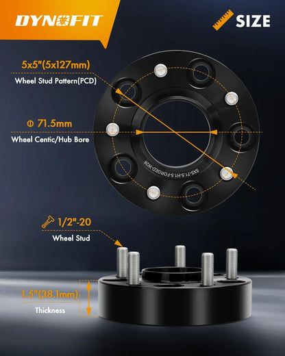 1.5" 5x5 Wheel Spacers for Jeep Wrangler JK Grand Cherokee WJ WK Commander XK HubCentric