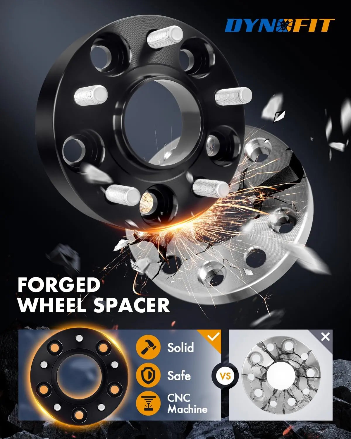 Dynofit 1" Hub Wheel Spacers for Nissan 350Z 370Z Infinit G35 G37 Solid and Safe