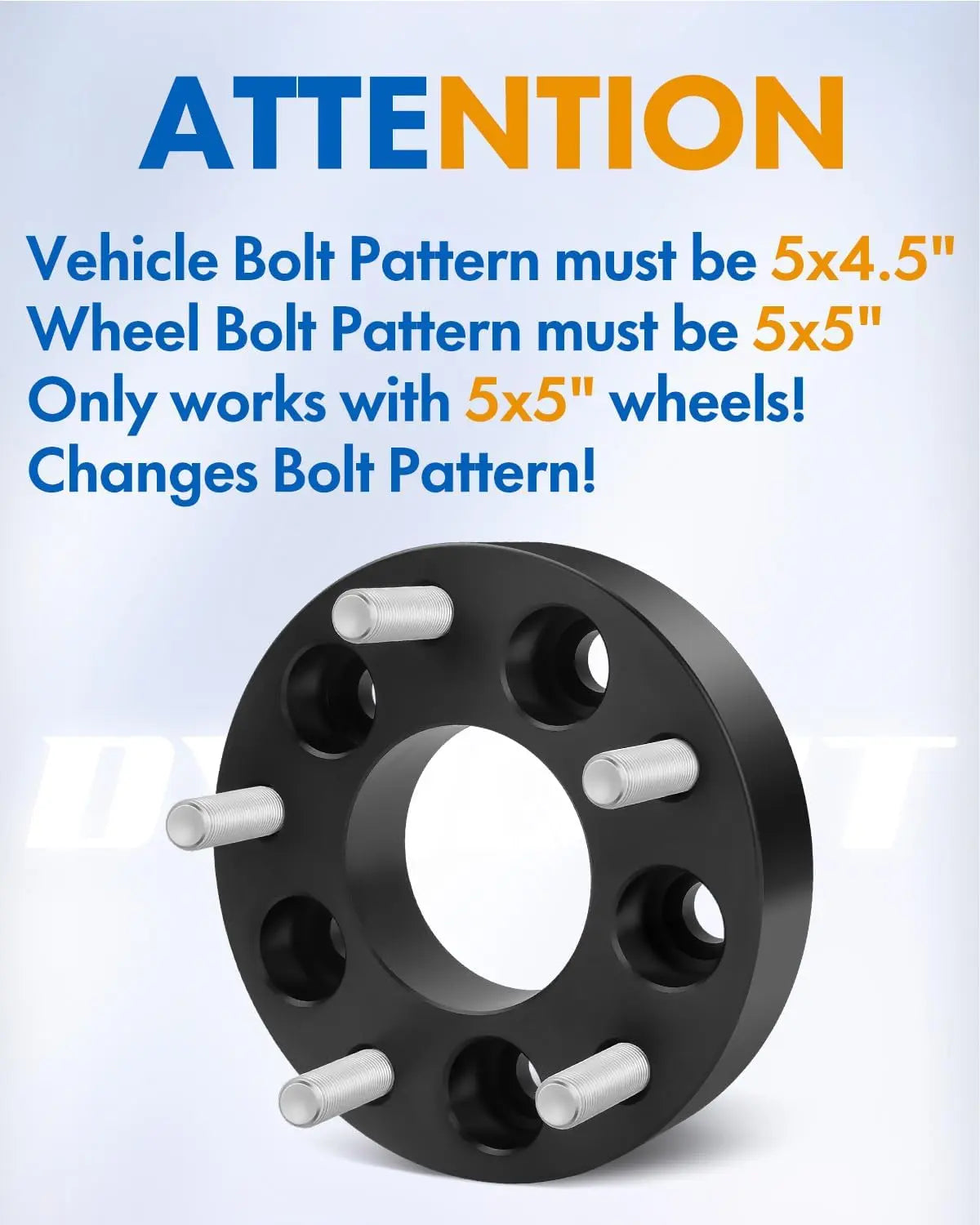 Dynofit 1.25" 5x4.5 to 5x5 Wheel Adapters for Jeep Attention