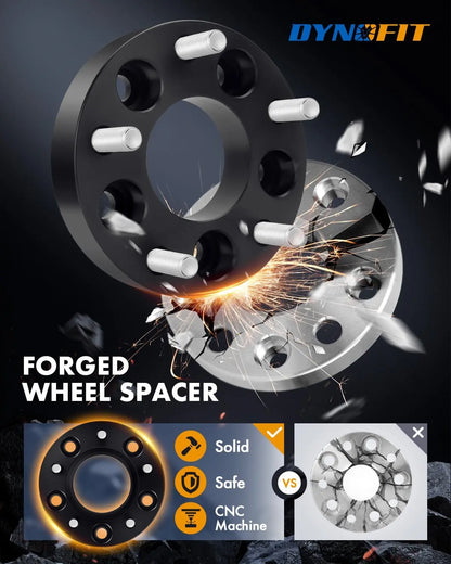 Dynofit 1.25" 5x4.5 to 5x5 Wheel Adapters for Jeep Solid and Safe