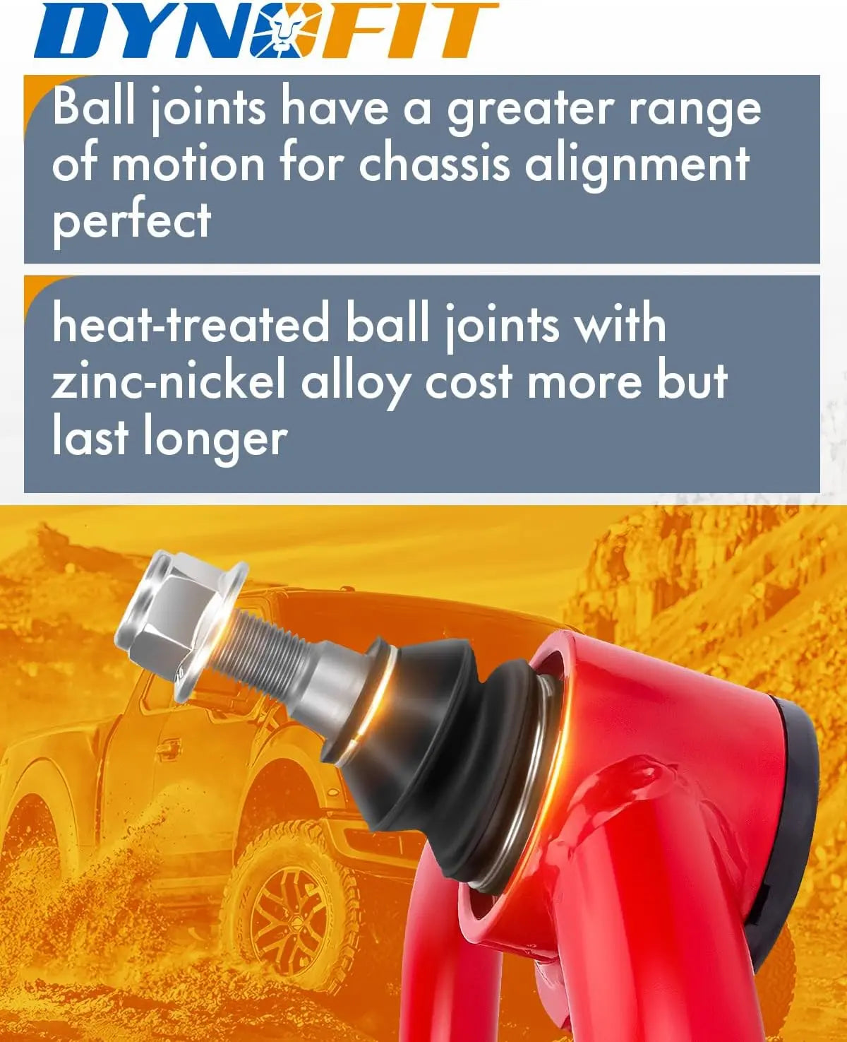 Dynofit's red control arm for 2004-2020 Ford F150 ball joints detailed introduction