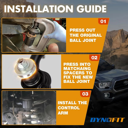 1996-2003 Tacoma 4WD Upper Control Arms INSTALLATION GUIDE Dynofit