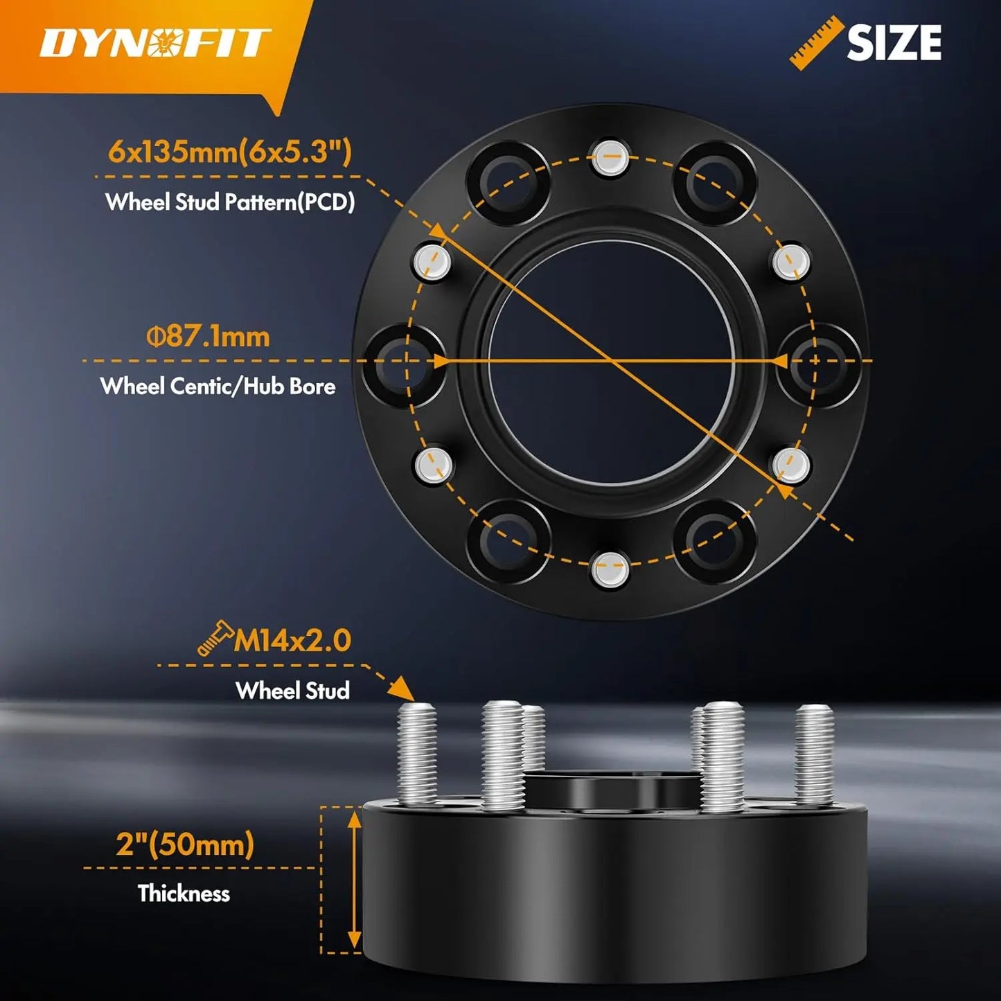 Dynofit 2inch Wheel Spacers for 2004-2014 Ford F150 Size