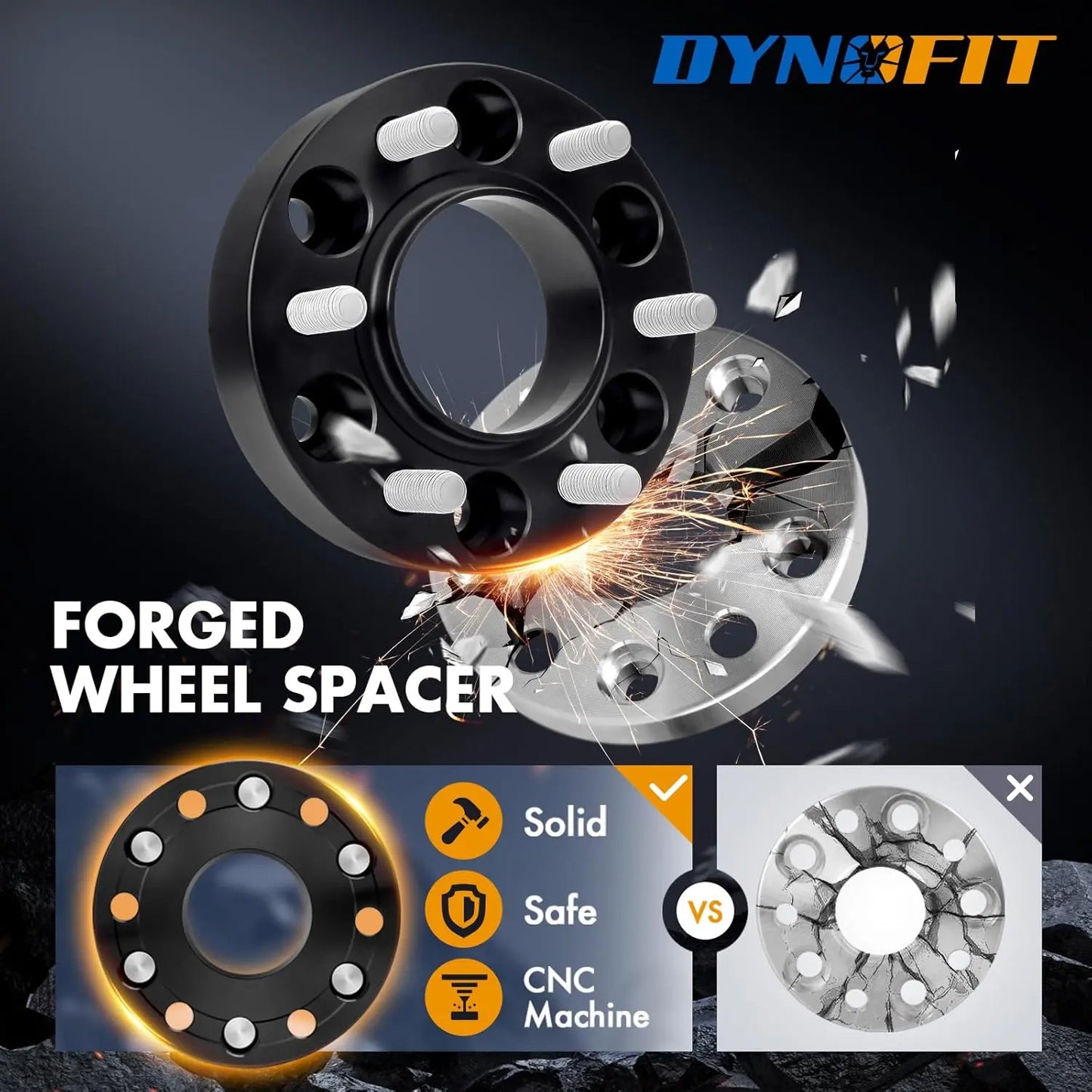 Dynofit 2 inch 5x4.5 Wheel Spacers For Ford are made with a stronger material.