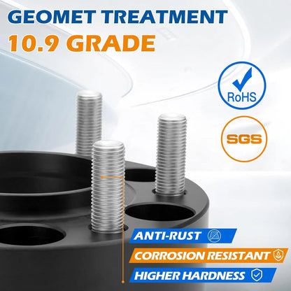 Bolts with geometric treatment 10.9 grade on a black and white background, featuring RoHS and SGS logos.