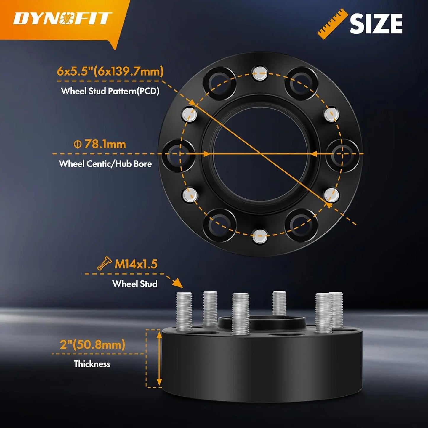 2 inch 6x5.5 Wheel Spacers for Chevy Silverado 1500 GMC Sierra 1500 Yukon XL Avalanche
