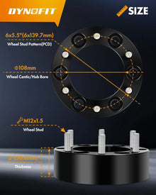 2" 6x5.5 Wheel Spacers for Toyota 4Runner Tacoma FJ Cruiser Isuzu M12x1.5