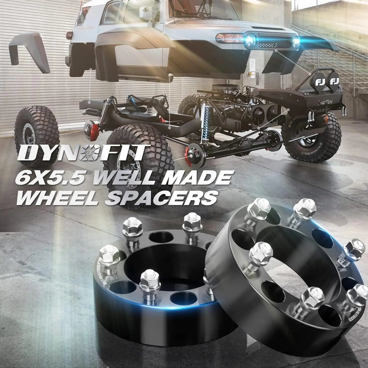 2" 6x5.5 Wheel Spacers for Toyota 4Runner Tacoma FJ Cruiser Isuzu M12x1.5