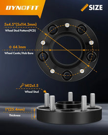 Dynofit Hubcentric Wheel Spacers for Honda Civic CR-V HR-V Size