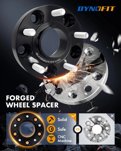 Dynofit 1.5" 5x5 Hub Wheel Spacers for Jeep Wrangle Grand Cherokee Gladiator Solid Safe