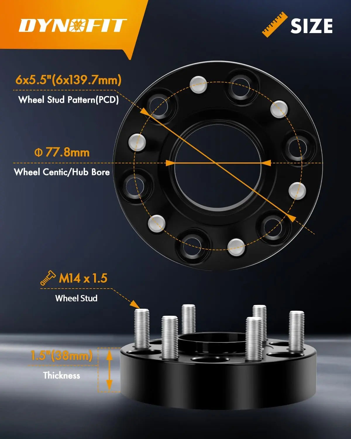 Size1.5" Hub Wheel Spacers for 2019+ Dodge Ram 1500 Dynofit