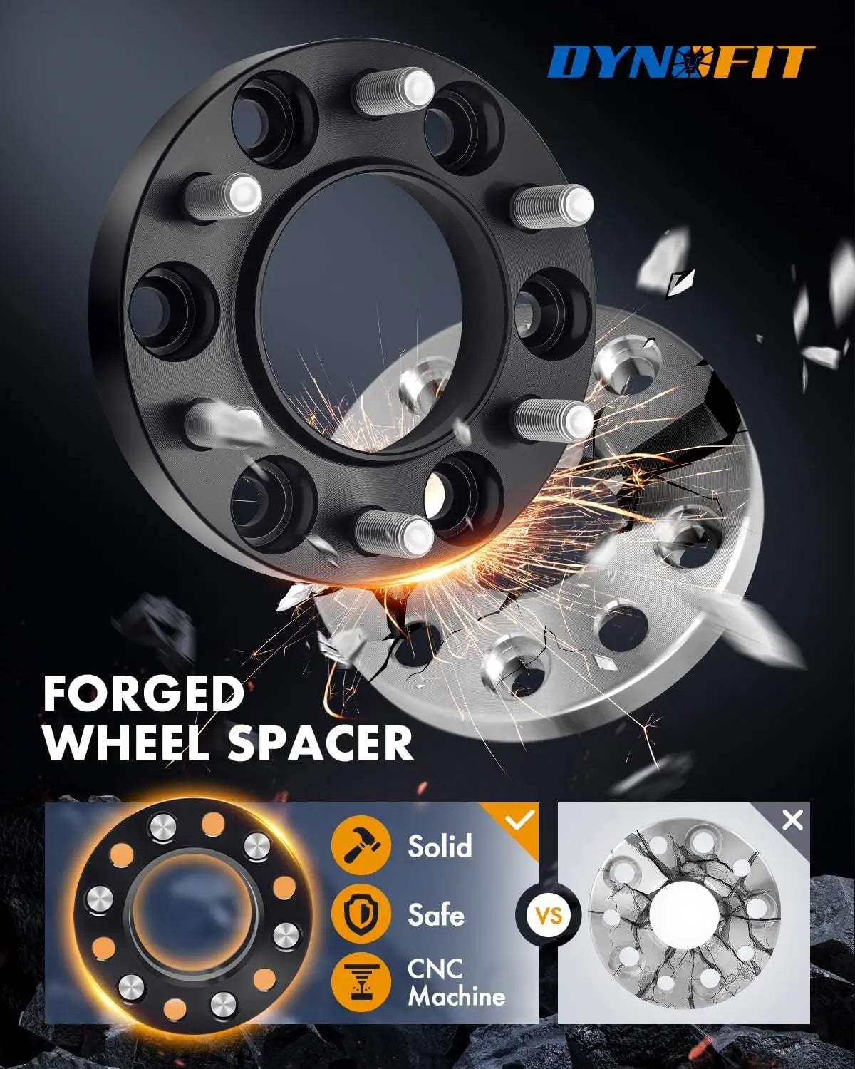 1" Hub Wheel Spacers for Toyota Tacoma Dynofit Solid and Safe